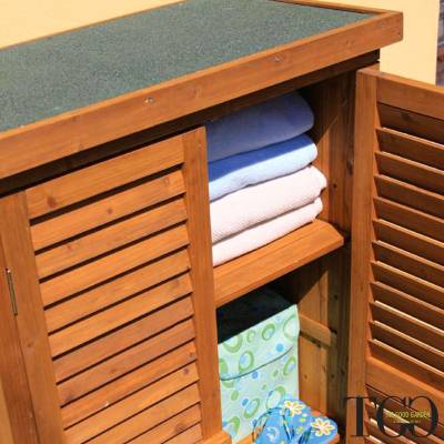 Mueble de madera para exterior Útil 3 - 87x45x1600 Cm