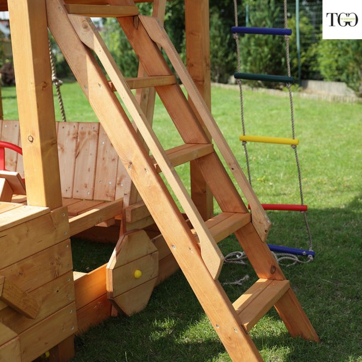 Tobogán de madera Fungoo Joy, juego de jardín de madera