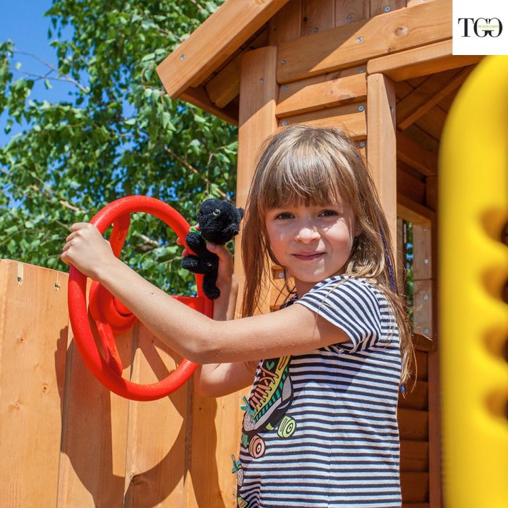 Casa de madera con tobogán MyHouse 1 juego de madera para jardín