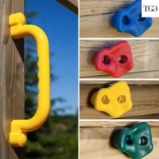 Tobogán, columpio y escalada de madera Fungoo® Carol 3, juego de jardín de madera blanco