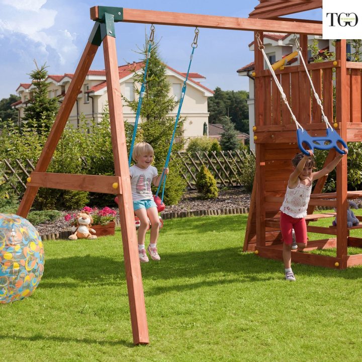 Tobogán, columpios y escalada de madera Joy Move Juego de jardín de madera