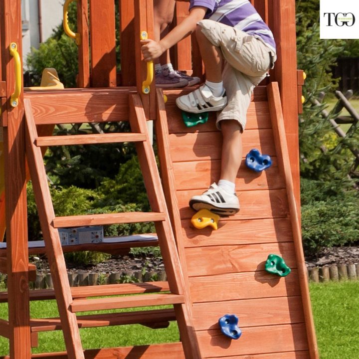 Tobogán, columpios y escalada de madera Joy Move Juego de jardín de madera