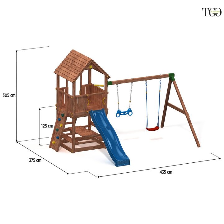Tobogán, columpios y escalada de madera Joy Move Juego de jardín de madera