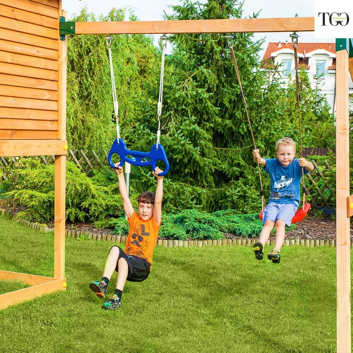 Casa de madera con tobogán MOVE MySIDE Juego de jardín de madera
