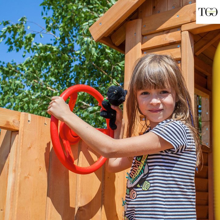 Casa de madera con tobogán MOVE MySIDE Juego de jardín de madera