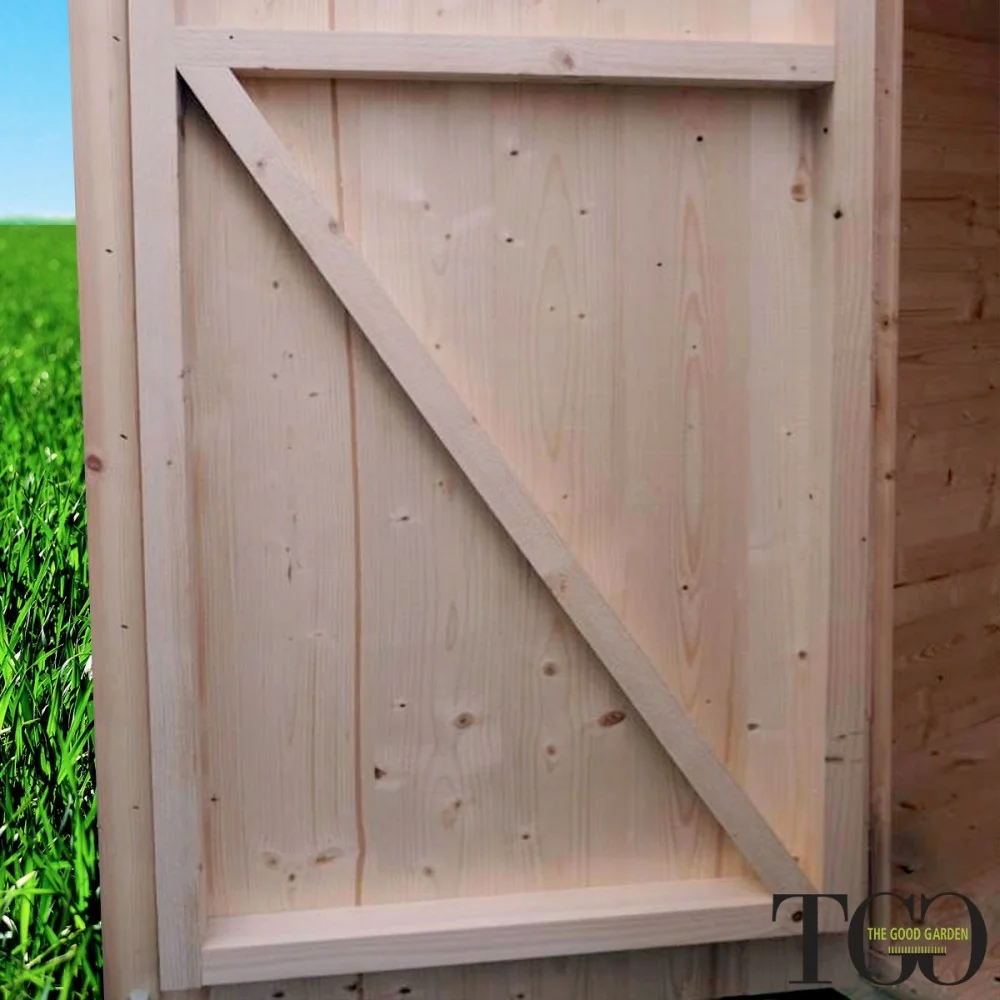 Casa de madera Jack con puerta ventana doble 248 x 198 cm