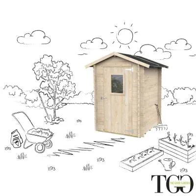 Caseta de madera 1,5x1,5 m Gato para herramientas con puerta ventana simple 146x146 cm