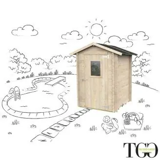 Caseta de madera 1,5x1,5 m Gato para herramientas con puerta ventana simple 146x146 cm