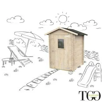 Caseta de madera 1,5x1,5 m Gato para herramientas con puerta ventana simple 146x146 cm