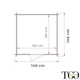 Caseta de madera 1,5x1,5 m Gato para herramientas con puerta ventana simple 146x146 cm