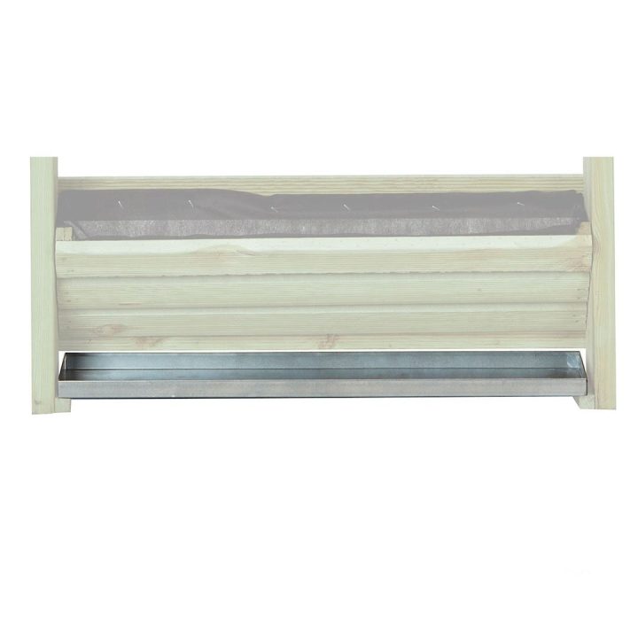 Bandeja Metálica Contenedora Para Panel Vegetal Vertical En Pino Dim 74x14X Cm