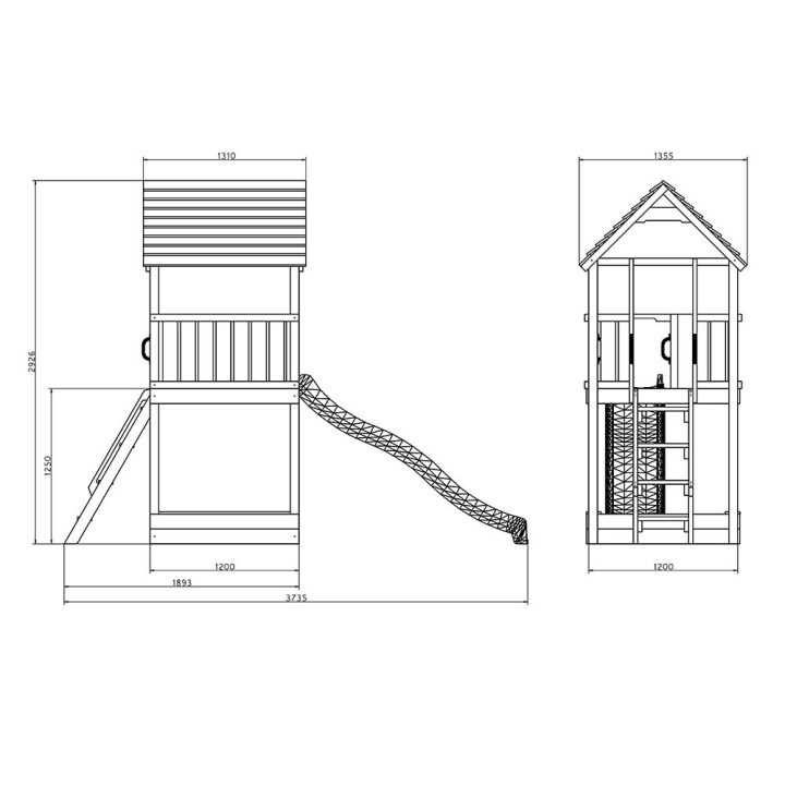 Tobogán de madera Fungoo® Joy, juego de jardín de madera