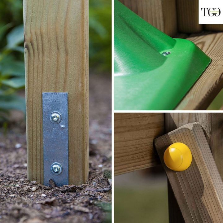 Fungoo Funny 3 - Tobogán y columpio de madera para jardín
