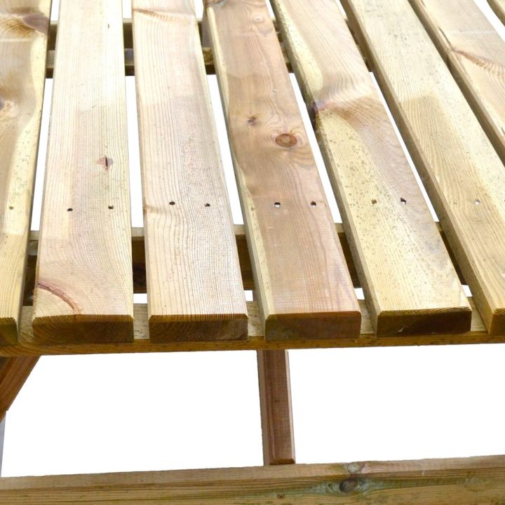 Mesa de picnic de madera Happytime de 25 mm, banco para cervecería, para jardín y terraza, 180 x 150 x 70 cm