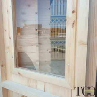 Caseta de madera 1,5x1,5 m Gato para herramientas con puerta ventana simple 146x146 cm