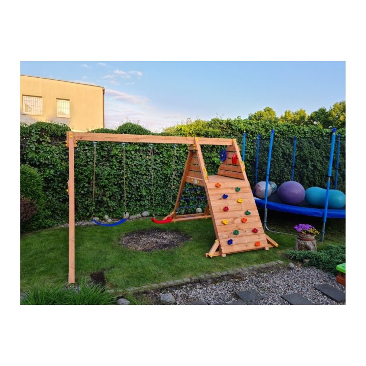 Columpio y juego de escalada de madera Fungoo SPIDER King para jardín