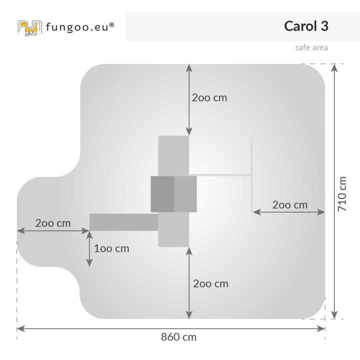 Tobogán, columpio y escalada de madera Fungoo Carol 3 gris para jardín