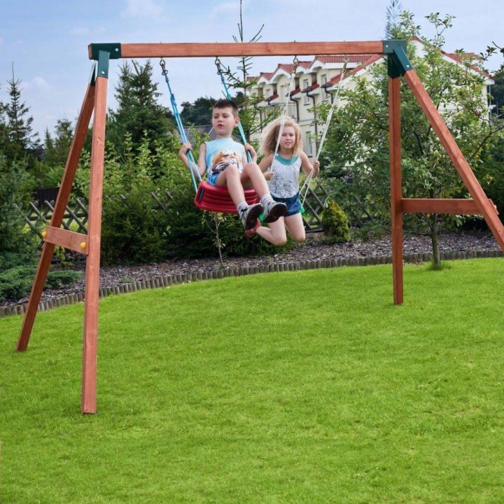 Columpio de madera Fungoo FLY 2.0, juguete de jardín de madera