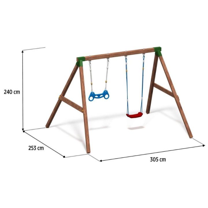 Columpio de madera Fungoo FLY 2.0, juguete de jardín de madera