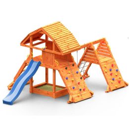 Casita de madera para niños con tobogán Fungoo ARAÑA GIGANTE ROJA