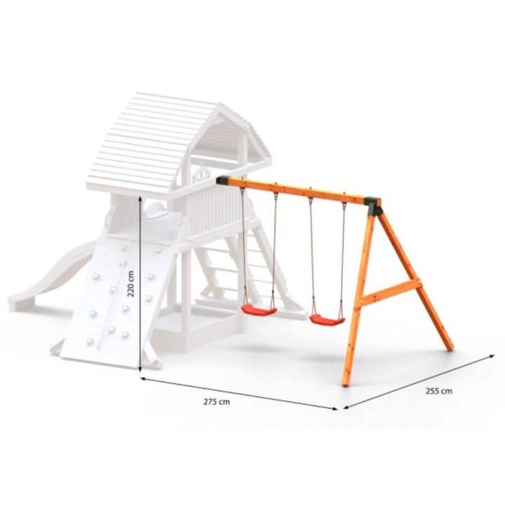 Juego de madera Fungoo GIANT MOVE RED con tobogán, columpio y escalada