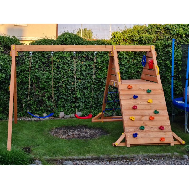 Columpio y juego de escalada de madera Fungoo SPIDER King para jardín
