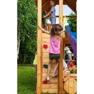Caja de juguetes de madera con tobogán Fungoo FORTRESS