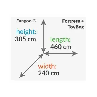 Caja de juguetes de madera con tobogán Fungoo FORTRESS