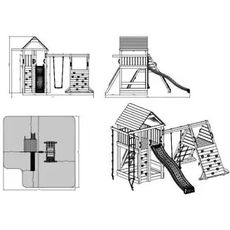 Parque infantil de madera Fungoo FORTRESS Spider