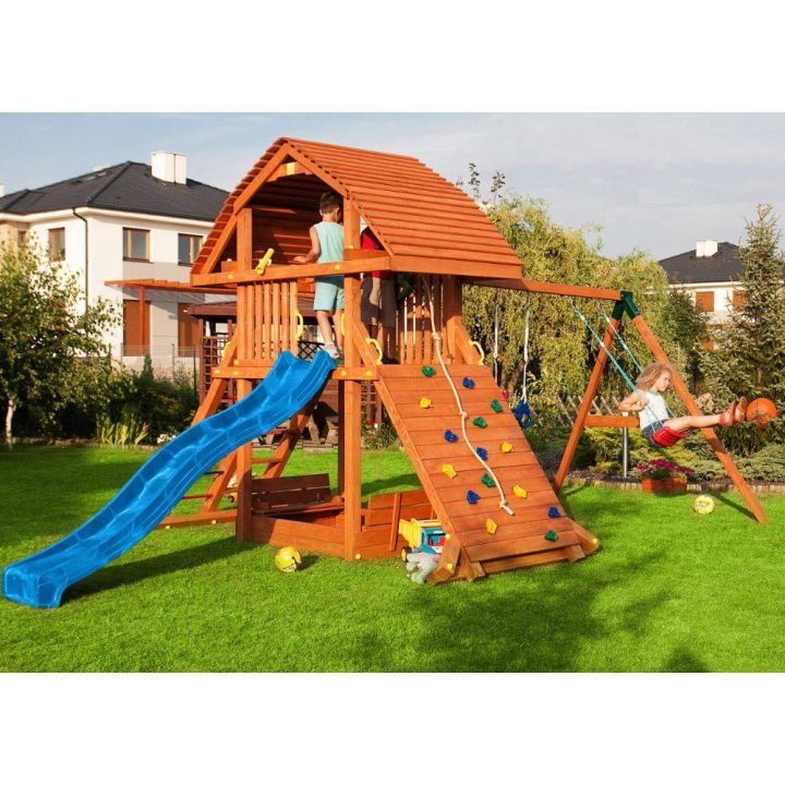 Casita de jardín infantil con tobogán Fungoo SET GIANT MOVE BEACH