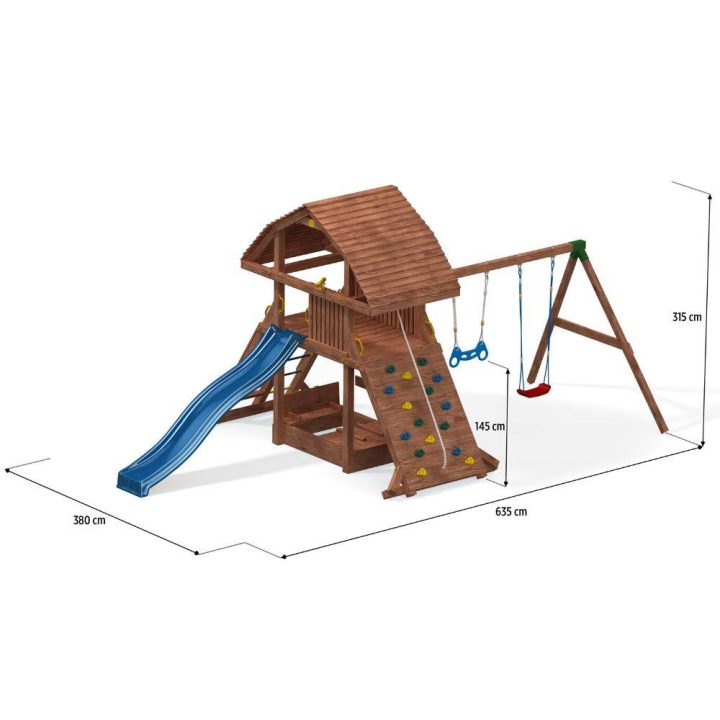 Casita de jardín infantil con tobogán Fungoo SET GIANT MOVE BEACH