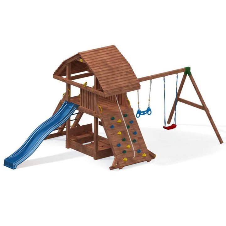 Casita de jardín infantil con tobogán Fungoo SET GIANT MOVE BEACH