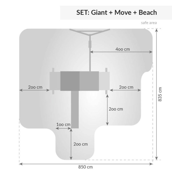 Casita de jardín infantil con tobogán Fungoo SET GIANT MOVE BEACH