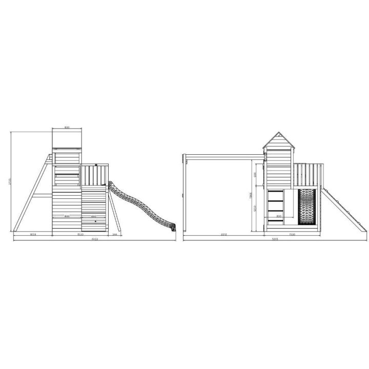 Casita infantil y columpio Fungoo Treehouse 3 juegos de jardín de madera