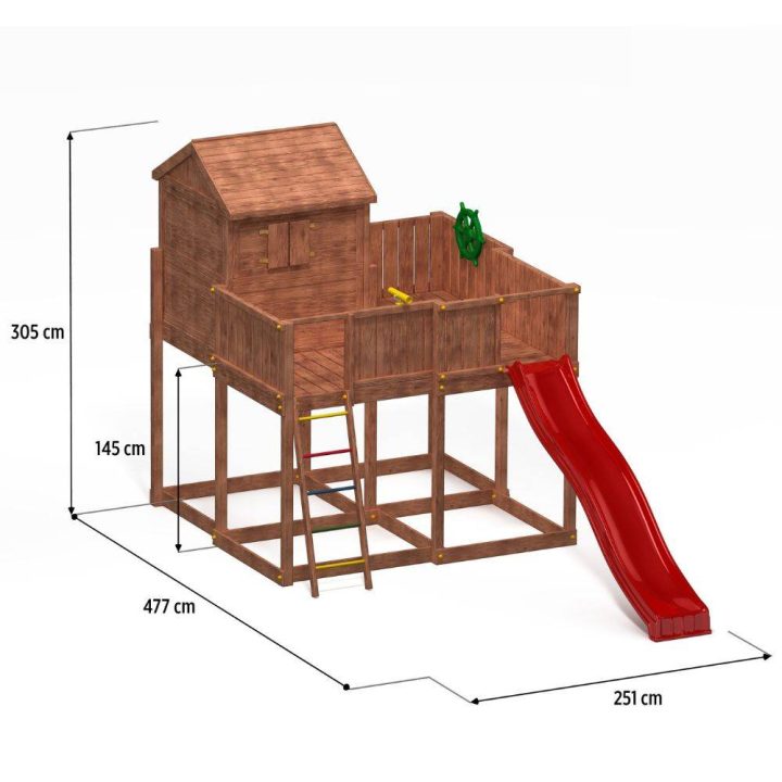 Casita de jardín infantil con tobogán MY SPACE XL de Fungoo