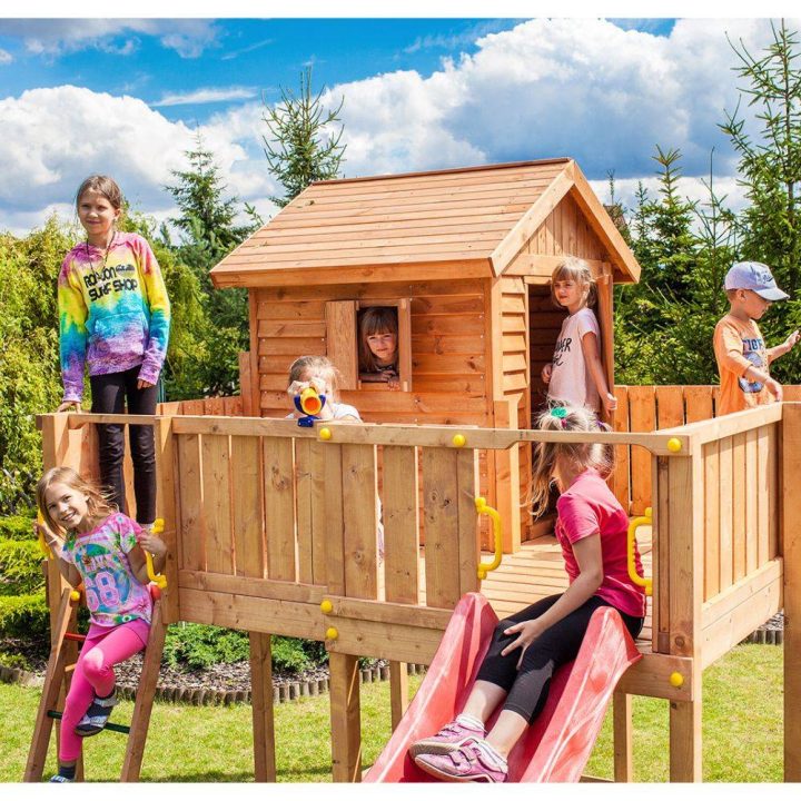 Casita de jardín infantil con tobogán MY SPACE XL de Fungoo