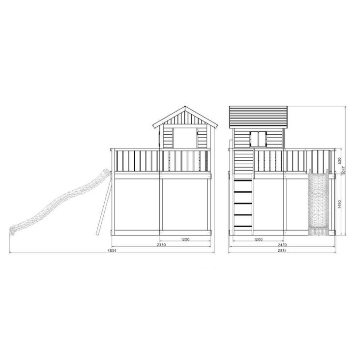 Casita de jardín infantil con tobogán MY SPACE XL de Fungoo