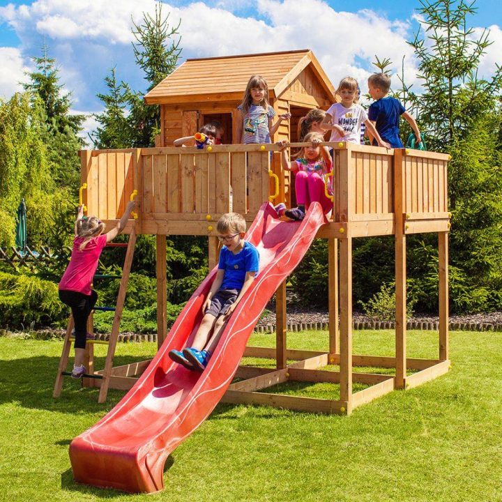 Casita de jardín infantil con tobogán MY SPACE XL de Fungoo