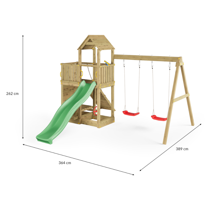 Parque infantil con columpio y casa de setas FLOPPI juegos de jardín de madera