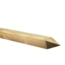 Estaca de madera impregnada en autoclave de 7x7x150 cm con punta cuadrada
