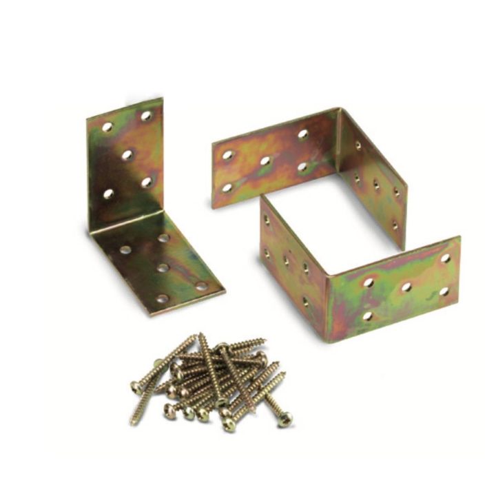 Kit de esquinas de 70x70 mm con tornillos para vigas de madera
