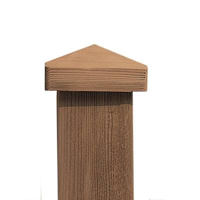 Remate de madera en forma de diamante para poste de 7x7 cm