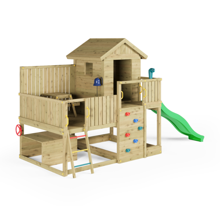 Casita de madera para niños con tobogán – Parque de juegos de jardín Fungoo Sweet House