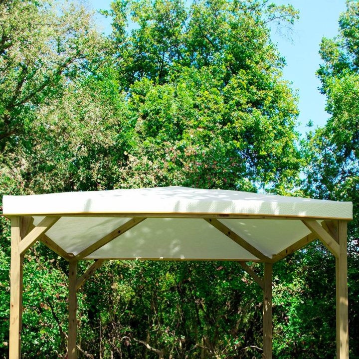 Lona de PVC antigranizo para pérgola 3x3 color blanco