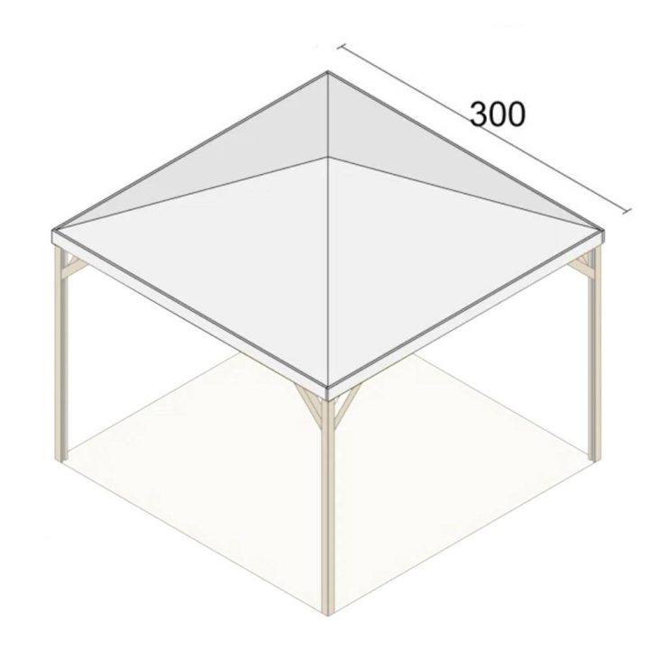 Lona de PVC antigranizo para pérgola 3x3 color blanco