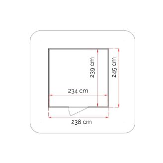 Casita de jardín de madera Lady 2,5x2,5 cm personalizable espesor 19mm