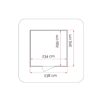 Casita de jardín de madera Lady 2,5x3 cm personalizable espesor 19mm