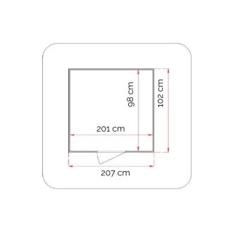 Caseta de jardín de madera adosada Lady 2 x 1 m personalizable, 19 mm