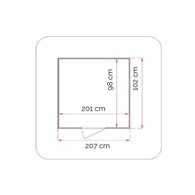 Caseta de jardín de madera adosada Lady 2 x 1 m personalizable, 19 mm