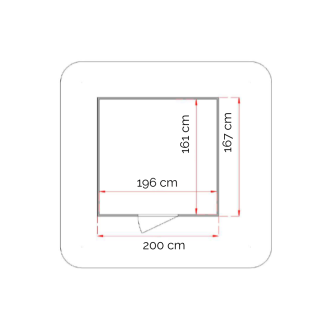 Casita de jardín de madera Lady 2x1,7 cm personalizable espesor 19mm
